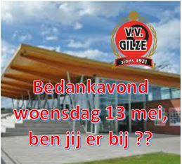 Heb jij de uitnodiging voor de bedankavond op 13 mei ontvangen?