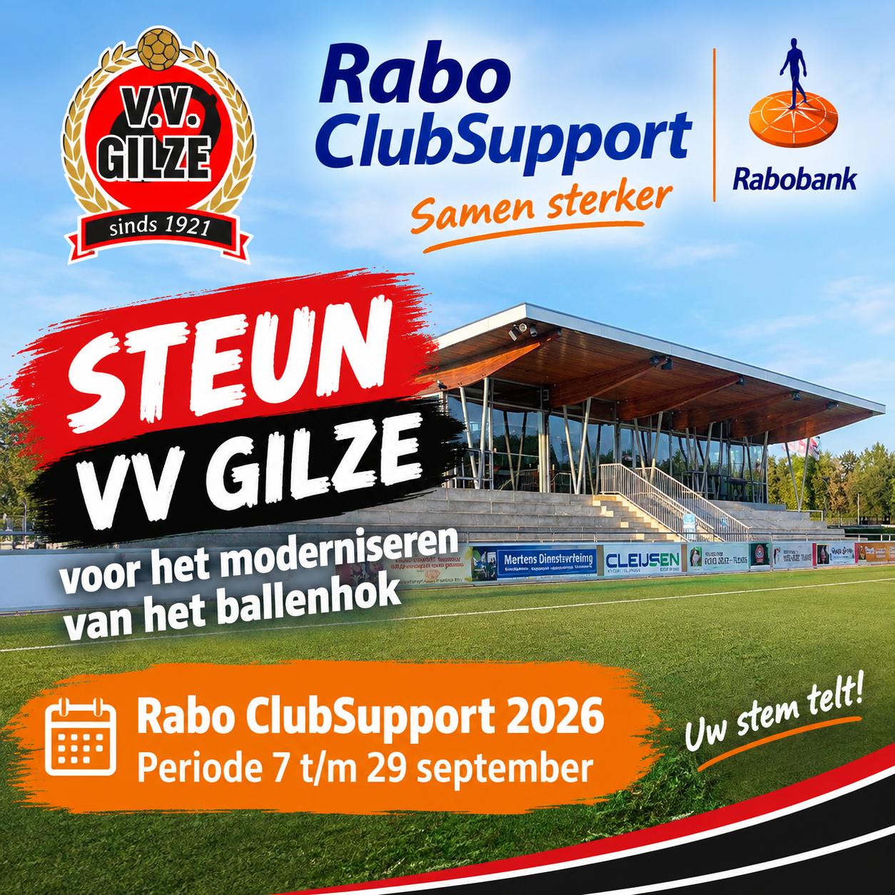 Stem op ons tijdens Rabo ClubSupport 2026