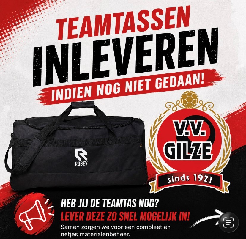 Moet jij de teamtas nog inleveren?