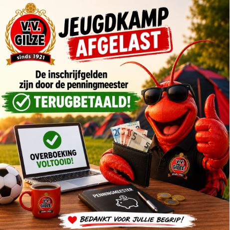 Inschrijfgelden jeugdkamp zijn terugbetaald
